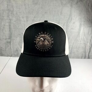 Alpine Design Circle Patch Trucker Hat Men's OSFA Black White Mesh‎ Snapback Cap